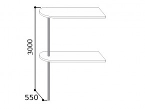 6.1100  Стойка барная 1100 на трубе (h3000мм), ЛДСП/ПФ 26мм в Сатке - satka.magazin-mebel74.ru | фото