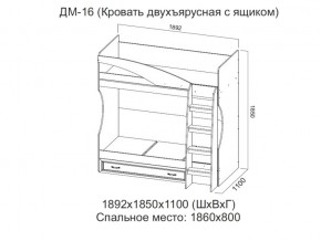 ДМ-16 Кровать двухъярусная с ящиком в Сатке - satka.magazin-mebel74.ru | фото