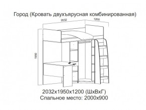 Кровать двухъярусная комбинированная в Сатке - satka.magazin-mebel74.ru | фото