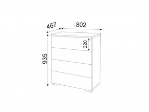 М05 (ручка брусок) Комод (4 ящика) в Сатке - satka.magazin-mebel74.ru | фото