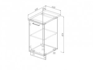 Н 40 Модуль нижний Без Столешницы МН 40 в Сатке - satka.magazin-mebel74.ru | фото