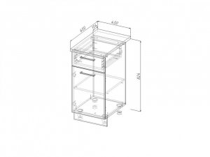 НЯ 40 Модуль нижний Без Столешницы 1 ящик/дверка МНЯ 40 в Сатке - satka.magazin-mebel74.ru | фото