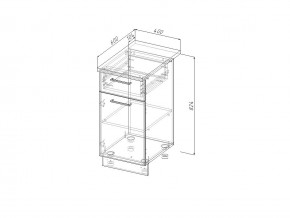 НЯ 40 Модуль нижний Без Столешницы 1 ящик/дверка МНЯ 40 в Сатке - satka.magazin-mebel74.ru | фото