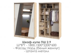 шкаф-купе ПШ-2.9 1500 Норд Белый жемчуг 1500 в Сатке - satka.magazin-mebel74.ru | фото