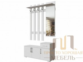 Вешалка с зеркалом 1,0 м №3 Ясень Анкор светлый в Сатке - satka.magazin-mebel74.ru | фото